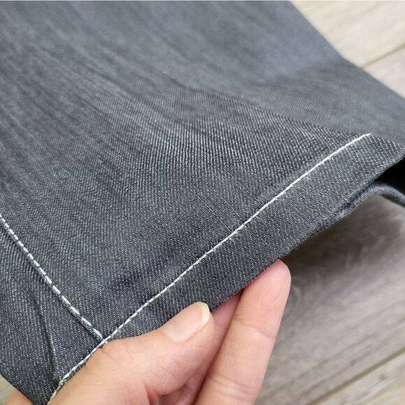 Blue Delta bespoke custom seamstress made in USA jeans grey & white stitch short - Picture 4 of 11